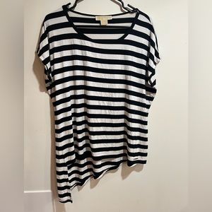 Michael Kors striped asymmetrical top sz L